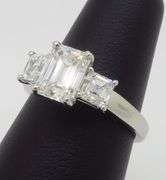 Platinum Martin Flyer Three Stone 2.21CTW Diamond Ring