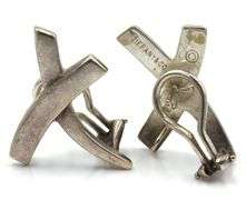 Tiffany&CO 925 Sterling Silver Paloma Picasso Love X Kiss Stud Earrings