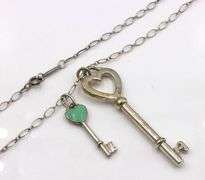 Tiffany & Co silver chain necklace with 2 keys
