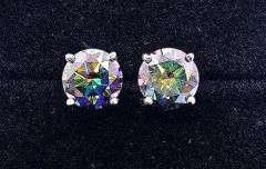 4 Ctw Russian Color Change Lab Created Alexandrite Earrings