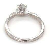 14kt White gold 0.71ct twisted shank setting
