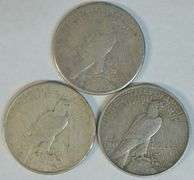 Scarce 1924-S, 1934-D, & 1934-S Peace Silver Dollars. Nice