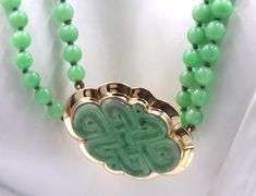 Double strand Green Jade necklace