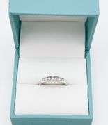 14kt Solid White Gold & Diamond Band