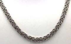 Set of Italian 925 sterling silver Byzantine necklace and bracelet