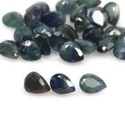 Heated only! 10.94ct blue green Sapphire set