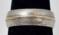 Sterling Silver Band Ring with 14K Yellow Gold Plating