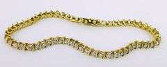 Vintage 14K Yellow Gold Diamond Tennis Bracelet