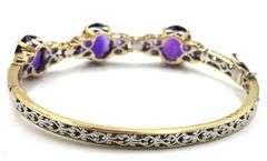 Vintage 925 Sterling Silver Michael Valituti Amythyst Bangle