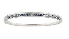 2.70ctw Pave Sapphire and 0.36ctw Diamond Bangle Bracelet in 14K