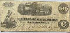 $100 Oct 17 1862 Series Diffused Steam Confederate States Note..
