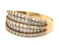14kt Yellow gold round and emerald cut CZ ring