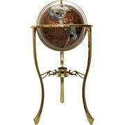 36-Inch Gold Tripod Floor Standing Gemstone World Globe