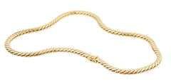 Polished 5.0MM Half Round Link Necklace in 18K