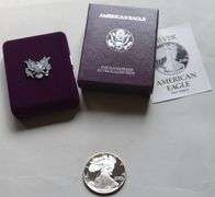1990 S Proof Silver Eagle Box & Paper,