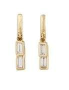 New 0.53ctw Baguette Diamond Bezel Set Shaker Drop Earrings in 14K