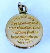 Vintage 14K Mustard Seed Pendant with Verse