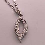 CERTIFIED 14K WHITE GOLD NECKLACE WITH DIAMOND PENDANT
