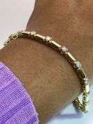 14K Yellow Gold Round Brilliant Cut Bracelet