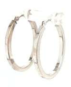 14kt White gold oval hoop earrings