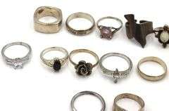 Group lot of Vintage 925 sterling silver rings