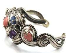 Carolyn Pollack Relios Multi Stone 925 Sterling Silver Cuff Bracelet