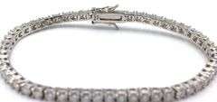 Lot of 2 925 sterling silver cubic zirconia bracelets