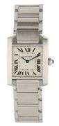 Cartier Tank Francaise 2301, 25mm, Ivory Dial, Stainless Steel Watch