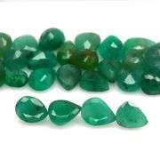 Pear cut 10.32ct Zambian Emerald set
