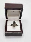 Exotic Sterling Silver Snake Ring with piercing Diamond Eyes