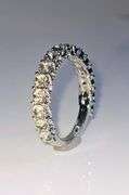 Elegant 3.5 Ctw 14 Kt White Gold Plate Lab Simulated Diamond Band Rings