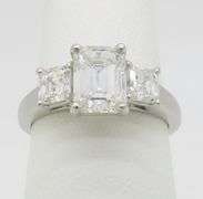 Platinum Martin Flyer Three Stone 2.21CTW Diamond Ring