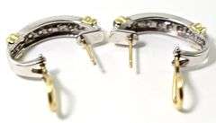 Lovely 14K White Gold Channel Set Diamond Earrings