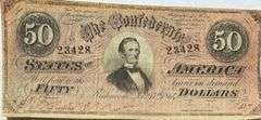 $50 Feb 17 1864 Series Confederate States Note.