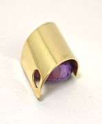 Dramatic 14K Yellow Gold Amethyst Pendant