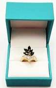 18kt Solid Yellow Gold, Green Tourmaline, & Diamond Ring