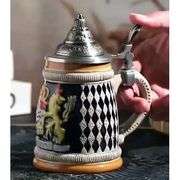 German Beer Stein with Metal Pewter Lid