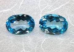 Shimmering Swiss Blue Topaz Pair - 15.72 cts.