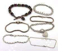Group lot of 7 vintage 925 sterling silver bracelets