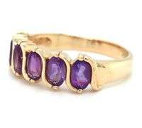 14kt Yellow gold oval amethyst 5 stone band