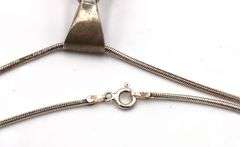 925 Sterling Silver Large Vintage Native Amewrican Turquoise Pendant with Italian Chain