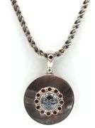 925 Sterling Silver Sajen Autehntic Carved Moon Face Pendant With Chain