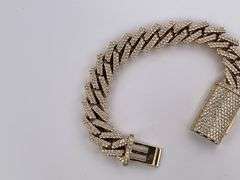 CERTIFIED 10K YELLOW GOLD MIAMI CUBAN DIAMOND LINK BRACELET