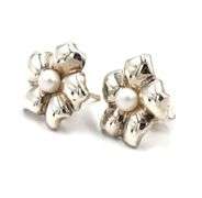 Tiffany & co pearl dogwood earrings
