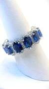 Beautiful 7.65 Cttw Lab Siimulated Violet Blue Tanzanite Diamond Ring