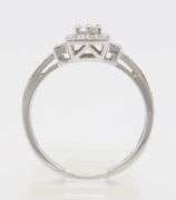Baguette & Round Diamond Ring in White Gold