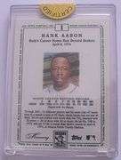 2002 Topps Tribute - Hank Aaron #1 Lasting Impressions /76