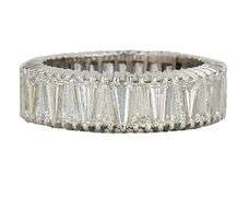 5.75ctw Tapered Baguette Cut Diamond Eternity Wedding Band Ring in Platinum