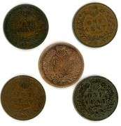 5 Different Nicer Indian Head Cents: 1890-1905
