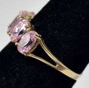 Sparkling 10K Yellow Gold Pink CZ Gemstone Ring